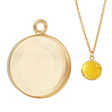 1 шт. 925 плоских круглых подвески из стерлингового серебра с оправой в виде кабошона STER-BC0003-40G-1