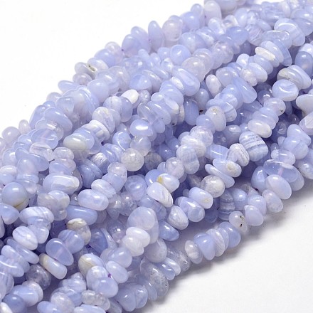 Dentelle bleue naturelle perles de puce agate brins X-G-E271-73-1
