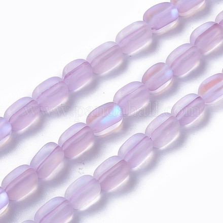 Chapelets de perles en pierre de lune synthétique GLAA-F090B-F03-1