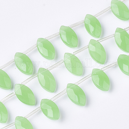 Brins de perles de quartz vert synthétiques G-T118-62-1
