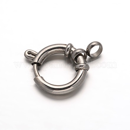 304 Stainless Steel Spring Ring Clasps STAS-E103-07A-1
