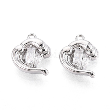 Латунные микропаве прозрачные кубические циркониевые подвески KK-N267-18P-1