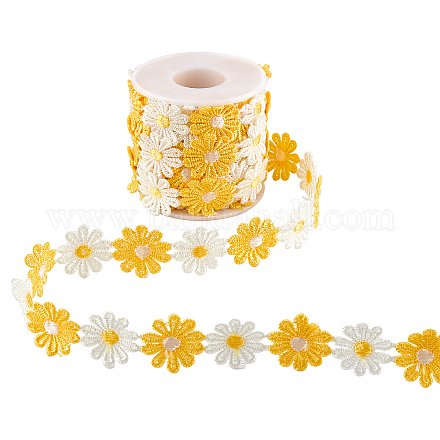 Nbeads margarita sol flor que adorna los adornos de encaje de poliéster OCOR-NB0001-41E-1