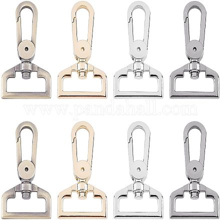 PandaHall 8pcs Colors 0.4 Inch Alloy Swivel Trigger Lobster Claw Clasps 360°Swivel Trigger Snap Hooks for Key Chain Key Rings Lanyard Jewelry Finding Making Handbag Chain Buckles Bag Belting Connector PALLOY-PH0001-04-1