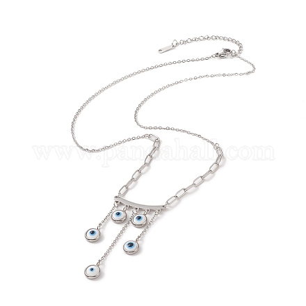 316 Stainless Steel Cable Chain Pendants Necklace with Chain Extender & Lobster Claw Clasp NJEW-I120-02-1