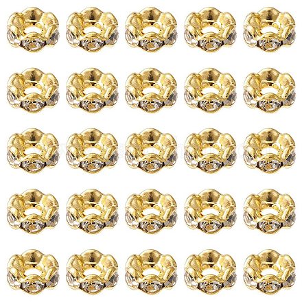 Abalorios de latón Diamante de imitación espaciador RB-YW0001-05B-01G-1