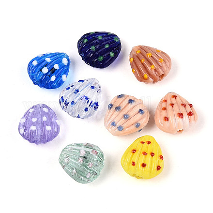 Нити бугорчатых бусин ручной работы в технике лэмпворк LAMP-N036-02-1