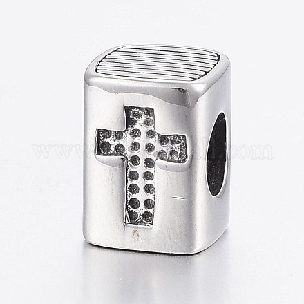 Европейские бусины из нержавеющей стали 304&nbsp;LS-STAS-H440-159AS-1