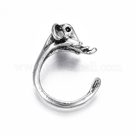 Кольцо с открытой манжетой из сплава слона для женщин RJEW-T009-32AS-1