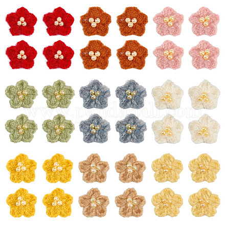 36 шт. 9-х цветные аксессуары для украшения из шерсти AJEW-MA0001-15-1