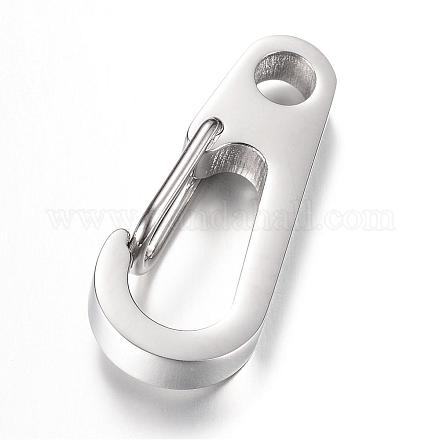 304 Stainless Steel Keychain Clasp Findings STAS-R065-76-1