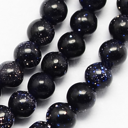 Synthetic Blue Goldstone  Bead Strands X-G-R172-2mm-14-1