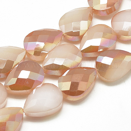 Chapelets de perles en verre électroplaqué EGLA-S167-01-1