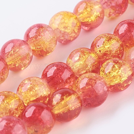 Two Tone Crackle Glass Bead Strands CCG-I001-09-1