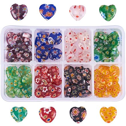 Handmade Millefiori Glass Beads LK-PH3042-01-1