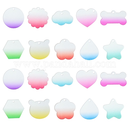 Прозрачные акриловые подвески с постепенным изменением OACR-CJC0010-01-1