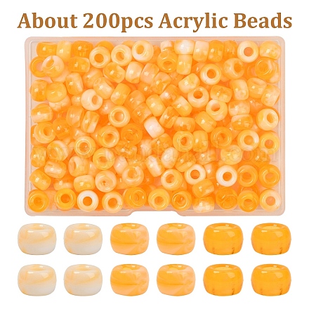 200шт акриловые бусины&nbsp;KY-YW0002-06E-1