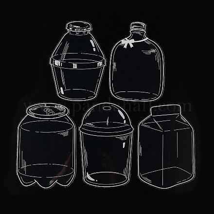 20 Stück 5 Stile PET-Kunststoff wasserdichte selbstklebende Spitzenflaschenaufkleber AJEW-Z024-02C-1