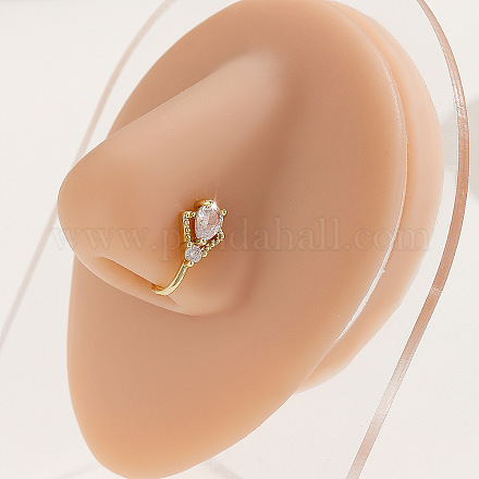 3 шт. 3 стиля латунные кольца для носа с прозрачным кубическим цирконием&nbsp;FS-WGA5D03-01-1