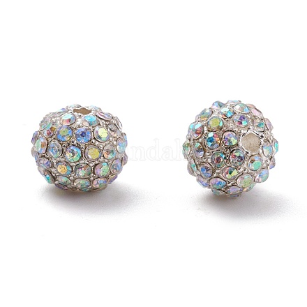 Alloy Rhinestone Beads X-RB-A034-10mm-A28S-1
