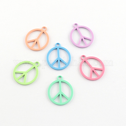 Lovely Peace Sign Pendants for Necklace Making PALLOY-2092-M-LF-1