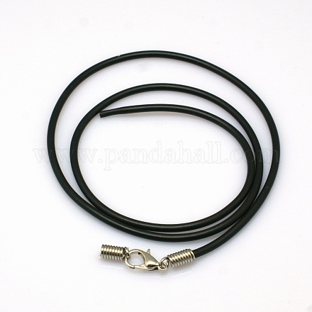 Schwarzem Gummi Halskette Kabel Zuber NFS045-1-1