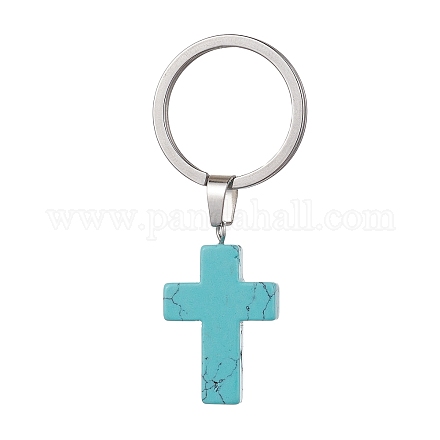 Dyed Synthetic Turquoise Keychains KEYC-JKC00729-05-1