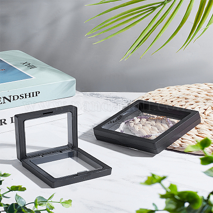 2 шт. 2 стиля квадратная прозрачная полиэтиленовая тонкая пленка подвесная коробка для ювелирных изделий&nbsp;CON-LP0001-44B-1