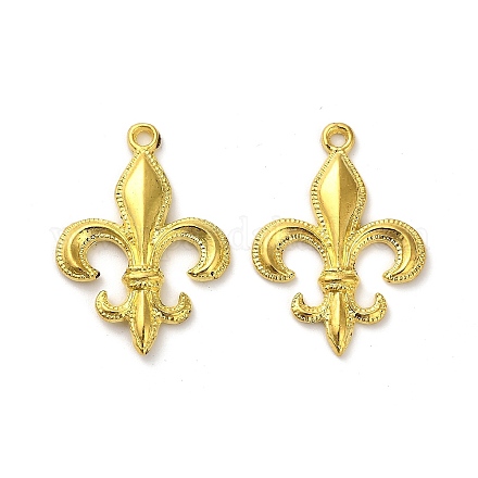 Подвески из сплава с символом лилии PALLOY-E776-01G-01-1