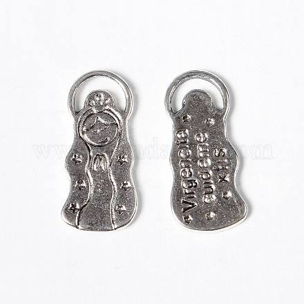 Placcato argento antico d'argento tibetano ciondoli ragazza X-LF9864Y-1