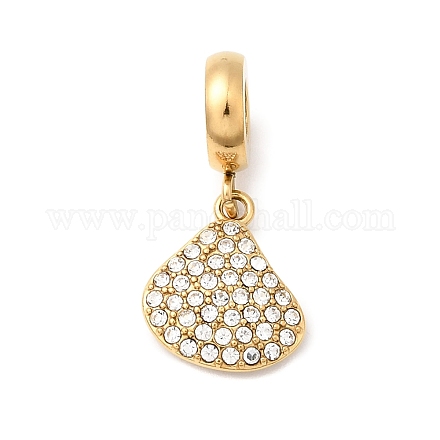 Подвески-шармы с морскими животными из нержавеющей стали 304 с кристаллами и стразами в европейском стиле STAS-D153-02B-G-1