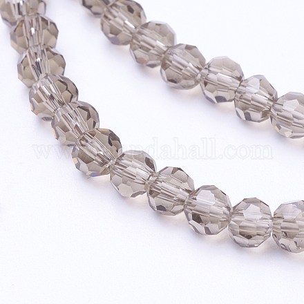 Brins de perles de verre rondes à facettes (32 facettes) X-EGLA-J042-4mm-09-1