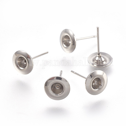 304 Stainless Steel Ear Stud Components STAS-G187-12P-1