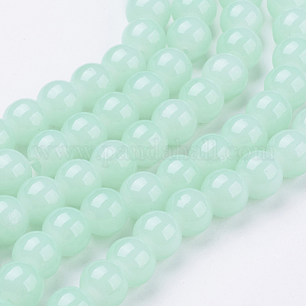 Imitation Jade Glass Beads Strands DGLA-S076-8mm-20-1