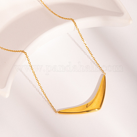 Ожерелья с подвеской в форме буквы V из нержавеющей стали 304 для женщин NJEW-Z086-01G-1