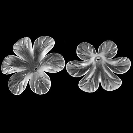 Frosted Flower Clear Transparent Acrylic Beads X-PAF154Y-11-1