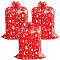 Christmas 3Pcs Rectangle Plastic Gift Storage Bags, with Rope & Cards, Red, 142x91x0.001cm