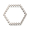 201 Stainless Steel Linking Ring, Hexagon, Stainless Steel Color, 19.5x22x1mm