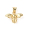 Brass Pendants, Bees, Rack Plating, Long-Lasting Plated, Lead Free & Cadmium Free, Real 18K Gold Plated, 14x18x5mm, Hole: 4.5x3.5mm