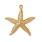 Ocean Theme 304 Stainless Steel Pendants, Real 18K Gold Plated, Ion Plating(IP), Starfish, 29.5x28x3mm, Hole: 1.6mm