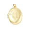 Brass Locket Pendants, Lead Free & Cadmium Free, Long-Lasting Plated, Oval with Flower Pattern, Real 18K Gold Plated, 24.5x17.5x7mm, Hole: 4x3mm, Inner Diameter: 19x13mm