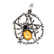Natural Tiger Eye Pendants, Spider, 37x43mm