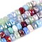 Electroplate Glass Beads Strands, Rondelle, Faceted, Colorful, 7.5~8x4.5~5.5mm, Hole: 1.2~1.4mm, about 34~37pcs/strand, 7.09~7.28 inch(18~18.5cm)