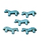 Synthetic Turquoise Beads, Horse, Dyed, Turquoise, 12.5~13x28.5~29x4~4.5mm, Hole: 1.2mm