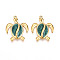 304 Stainless Steel Pendants, with Enamel, Turtle Charms, Ion Plating(IP), Real 18K Gold Plated, 30x24x4mm, Hole: 1.5mm