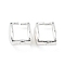 925 Sterling Silver Ice Pick Pinch Bails, Rectangle, Silver, 8x6x3mm, Inner Diameter: 4x6mm, Pin: 0.8mm
