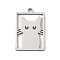 304 Stainless Steel Pendants, Rectangle with Cat Shape, Stainless Steel Color, 14.5x9.5x1mm, Hole: 1.2mm