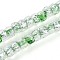 Luminous Handmade Silver Foil Glass Beads Strands, Rondelle, Glow in the Dark, Lime Green, 7~8.5x4.5~6.5mm, Hole: 1~1.5mm, about 80pcs/strand, 16.34 inch(41.5cm)