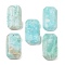 Natural Hemimorphite Pendants, Faceted Rectangle Charms, 34~35.5x19~20.5x7~8mm, Hole: 1.6mm