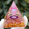 Orgonite Pyramid Resin Energy Generators, Reiki Cat Eye Chips Inside for Home Office Desk Decoration, 50mm